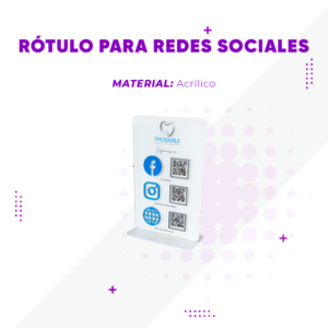 Rótulo de Acrílico Redes Sociales